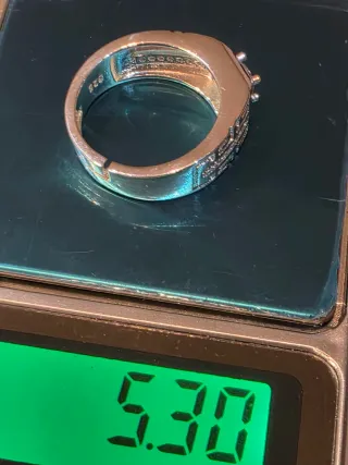 Anillo plata hombre circonita