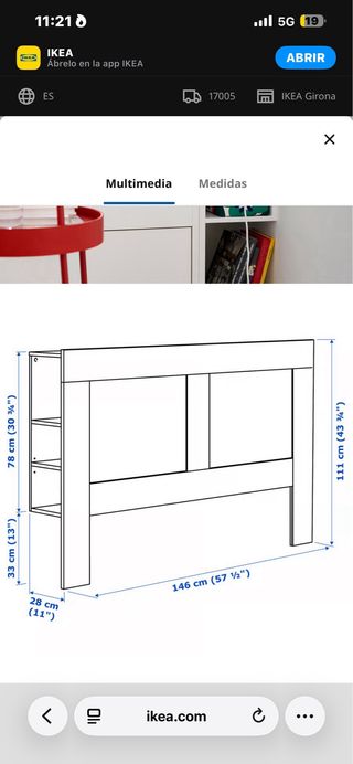 Cabecero Brimnes Ikea con almacenaje