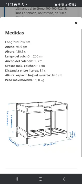 Litera metálica 90x200