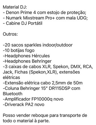 Equipamento de som e luz para eventos