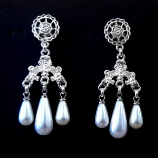 Pendientes Fallera Huertana Plata niña