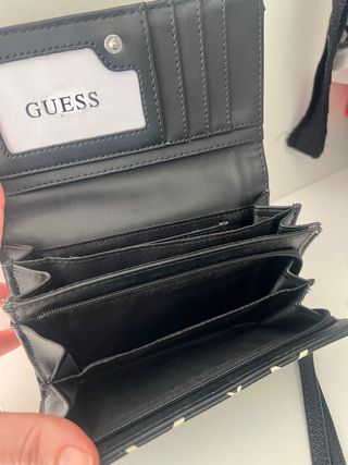 Cartera Guess Monedero Negro Blanco