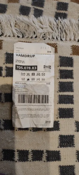 Alfombra IKEA VAMDRUP 170x240cm Lana .