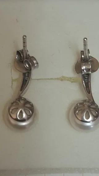 Pendientes Plata Perla y Circonitas