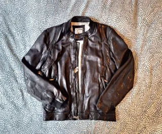 Chaqueta Biker Piel Chevignon Negra