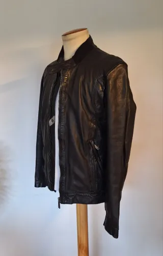 Chaqueta Biker Piel Chevignon Negra