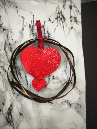 Decorazione Cuori Rossi con Glitter