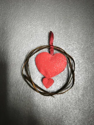 Decorazione Cuori Rossi con Glitter