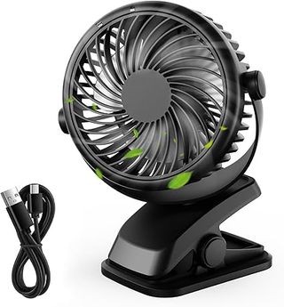QHUI Mini Ventilador de escritorio, Ventilador de refrigeración personal USB de 3 velocidades con rotación de 360 °, cable USB y