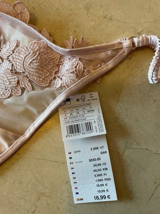 Tanga Women Secret rosa encaje talla S