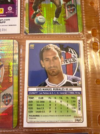 Lote cromos Levante UD con Rubiales Rookie