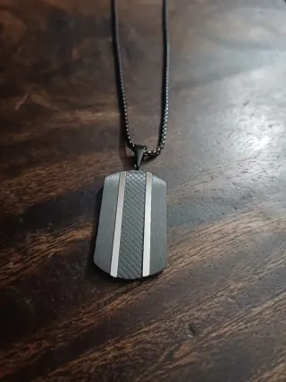 Collana uomo acciaio nero e argento