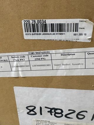 Cesta superior lavavajillas TEKA