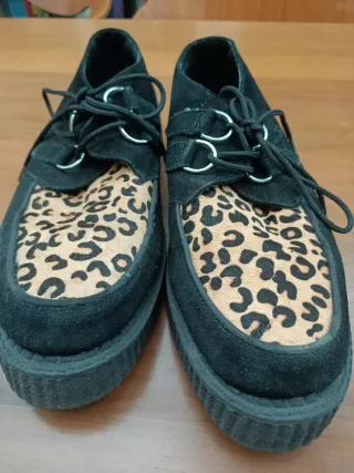 T.U.K. Zapatos Creeper Animal Print Piel,textil