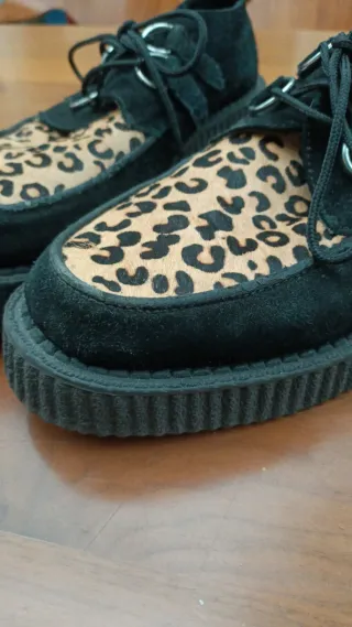 T.U.K. Zapatos Creeper Animal Print Piel,textil