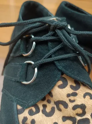 T.U.K. Zapatos Creeper Animal Print Piel,textil