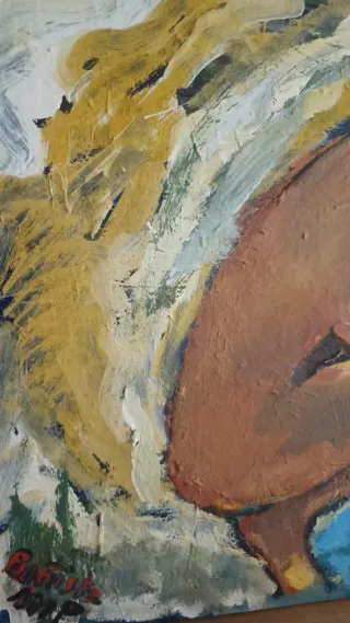 Antiguo cuadro bañista