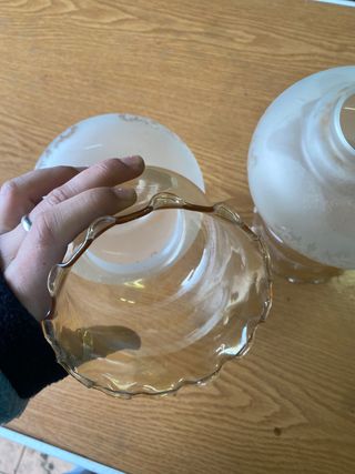 Pareja tulipas de cristal antiguas