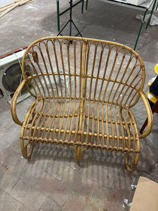 Sofá de mimbre vintage