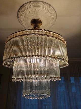 Lámpara de techo cristal y metal