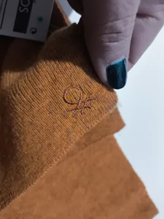 Sciarpa e guanti Benetton lana color zucca