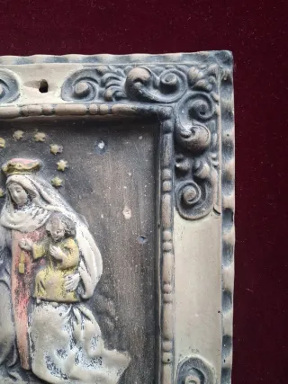 Placa cerámica Virgen del Carmen antigua