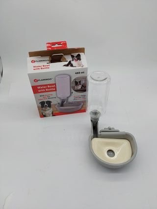 Bottiglia d'acqua Flamingo Diza - Grigio - 480 ml - 14,9x18,5x23 cm - Universale per tutte le gabbie a griglia