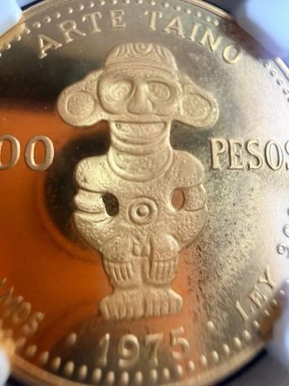 Moneda Oro 100 Pesos Dom.Rep. NGC MS 68