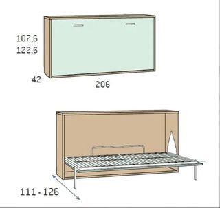 CAMA ABATIBLE HORIZONTAL 90 WN.