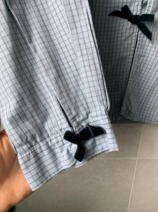 Camisa Zara cuadros lazos azul marino