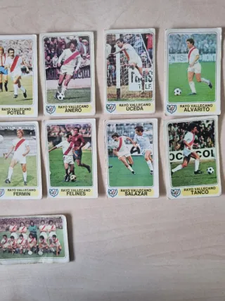 Lote 13 cromos fútbol antiguos Rayo Vallecano