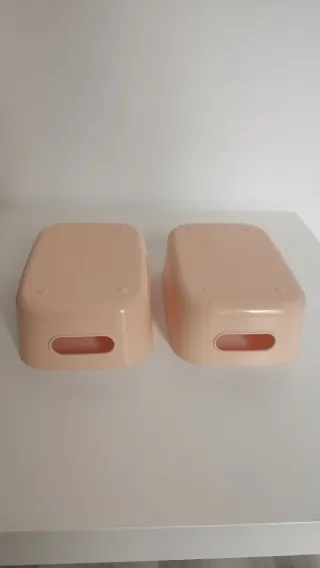 2 Cajas Organizadoras Plástico Rosa