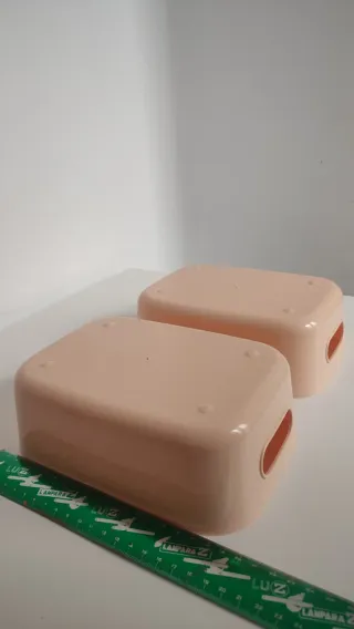 2 Cajas Organizadoras Plástico Rosa