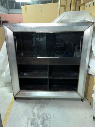 Vitrina moderna cristal y madera