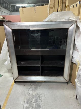 Vitrina moderna cristal y madera