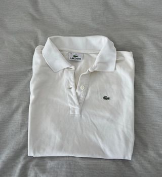 Polo Lacoste Mujer Blanco Vintage
