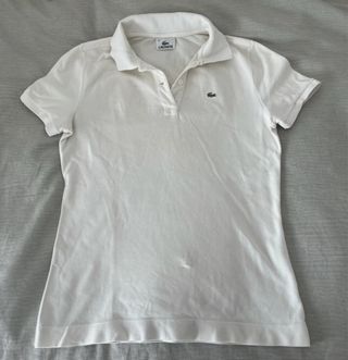 Polo Lacoste Mujer Blanco Vintage