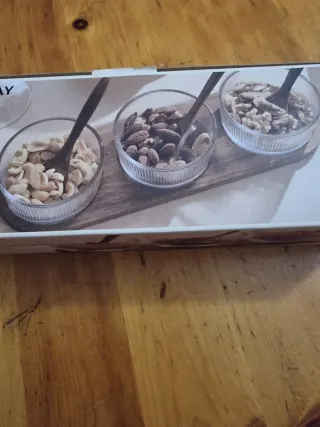 Set 3 ciotoline vetro con cucchiaini