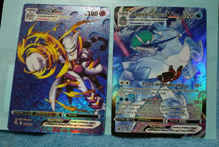 2 Cartas Pokémon VMAX Foil Mew y Calyrex