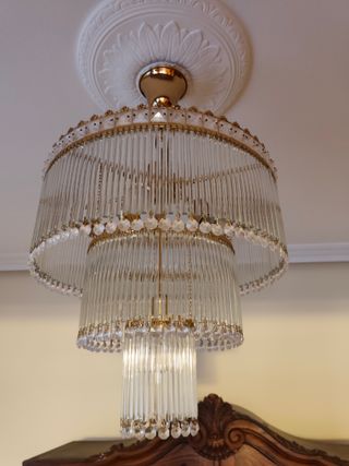 Lámpara de techo cristal y metal