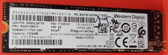 SSD M.2 NVMe 1TB WDC PC SN730