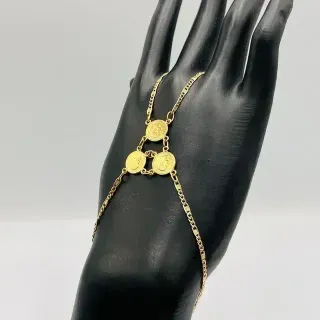 PULSERA MANITA MANITA 3 MONEDAS. Oro 18k.