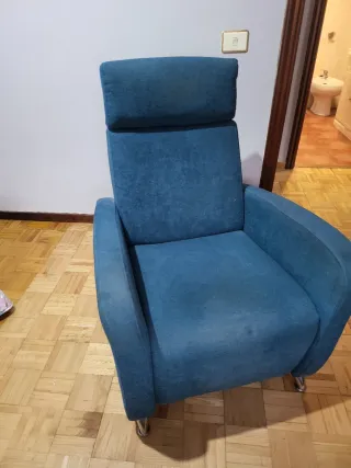 Butaca de tela azul/verde