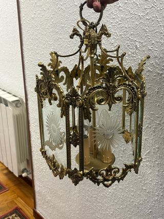 Lámpara de techo colgante de cristal y metal