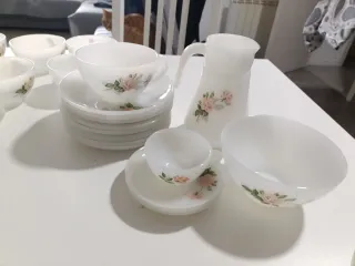 Vajilla Arcopal Vintage Flores Rosas