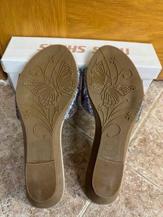 Sandalias Lentejuelas plata azulado/morado