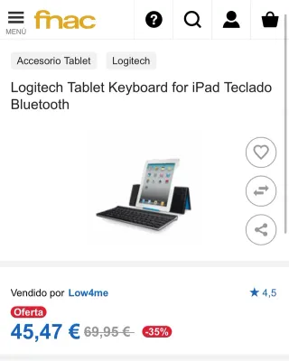Teclado Logitech Bluetooth para iPad