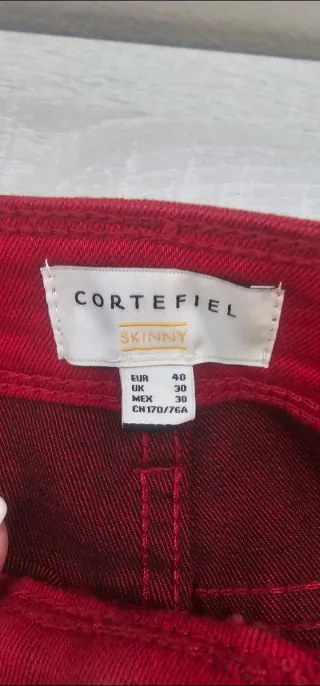 Pantalón Cortefiel Rojo