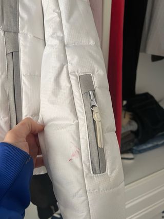 Chaqueta de esquí mujer blanca y gris