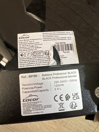 Licuadora Profesional Lacor Negra